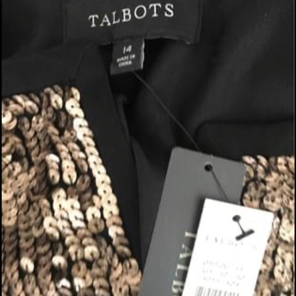 ๐๐๐ BNWT TALBOTS BRONZE SEQUIN BLAZER / JACKET SIZE 14 ๐๐๐ - Picture 4 of 8